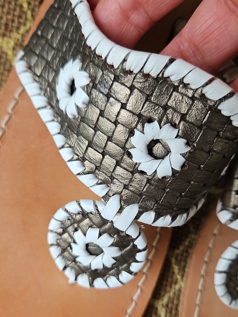 Jack Rogers Bronze And White Gorgeous Sandals - Picture 4 of 5